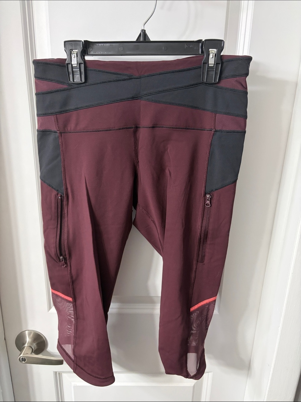 lululemon athletica Burgundy and Black Performance Leggings